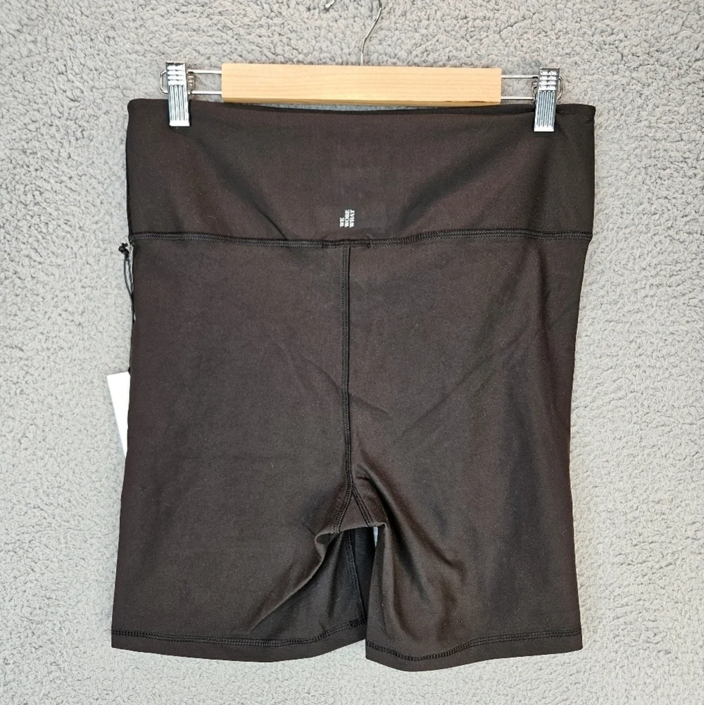 We Wore What Womens Black Lace Up Biker Shorts Sz 31 Corsette Look Athletic